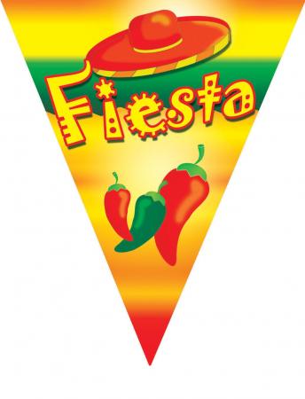 Mexican Fiesta Wimpelkette mit 10 Wimpeln 5m lang