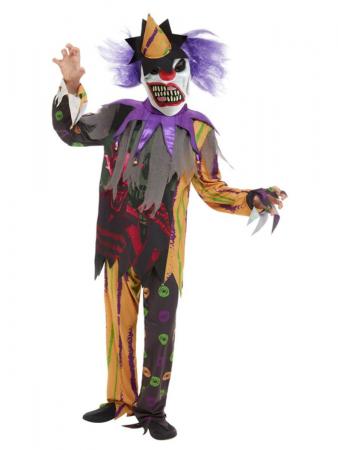 Jungen Scary Horror Clown Kostüm, Hose Top und Maske