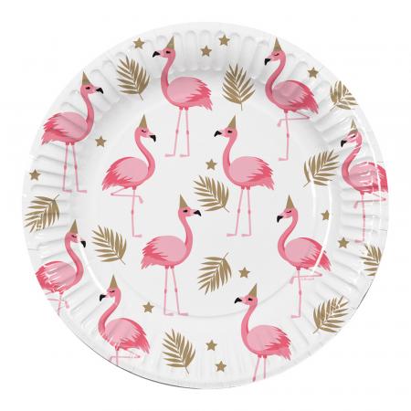 10 Papierteller Flamingo Ø 23cm