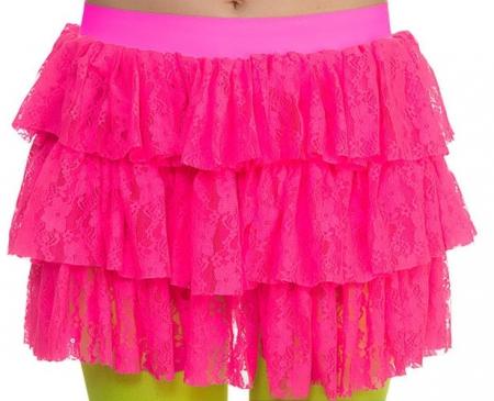 80er Neon Pink Ra-Ra Skirt Rock S/M