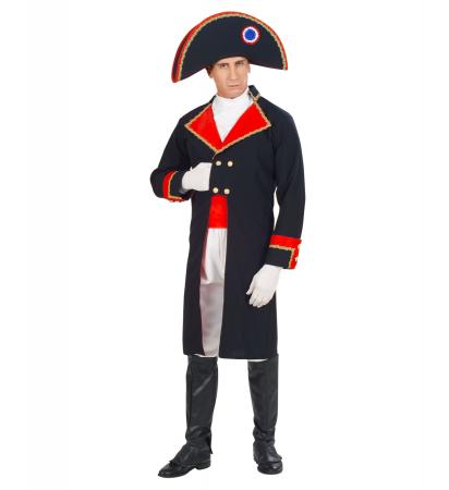 Napoleon Bonaparte Schlacht Uniform mit Jacke, Jabot, Hose, Gürtel, Stiefelüberzieher, Hut