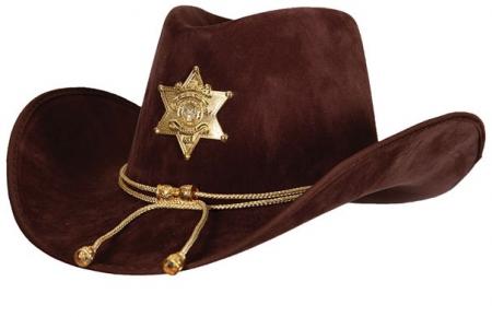 Deluxe Sheriff Hut braun-gold Samt