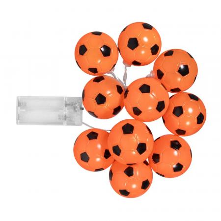 LED Lichterkette Fussball Orange 140cm 