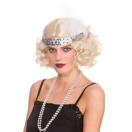 20er Jahre Flapper Perücke Blond mit Stirnband