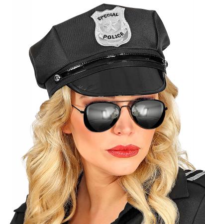Polizei Brille mit verspiegelten Gläsern