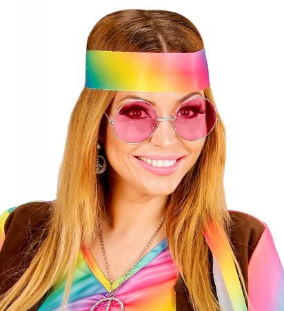 Hippie Brille mit pinken Gläsern
