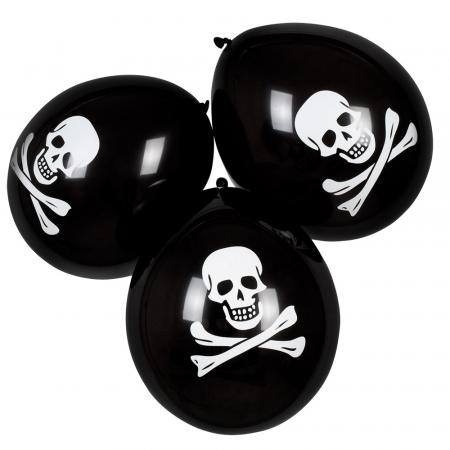 6 Piraten Party Totenkopf Ballons 25cm
