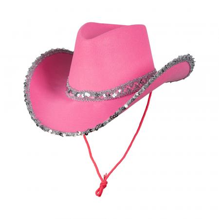Cowgirl Hut Pink mit Pailletten