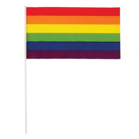 12 Stück Regenbogen Handflaggen 30 x 17 cm