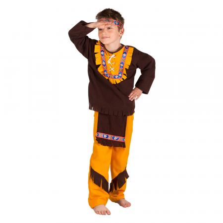 Indianer Kinderkostüm Little Chief mit  Stirnband, Shirt, Hose mit Schürze