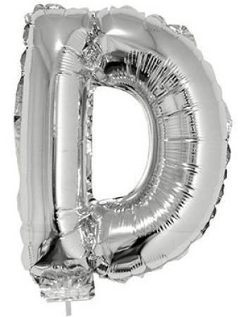 Folienballon Buchstabe D Silber 41cm