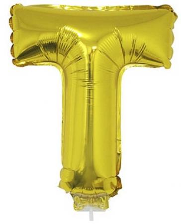 Folienballon Buchstabe T Gold 41cm