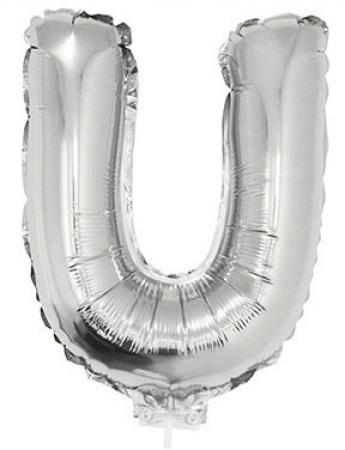Folienballon Buchstabe U Silber 41cm