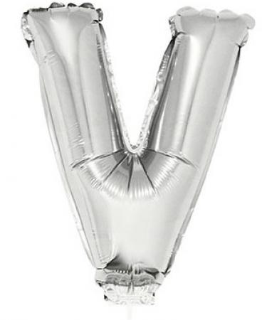 Folienballon Buchstabe V Silber 41cm