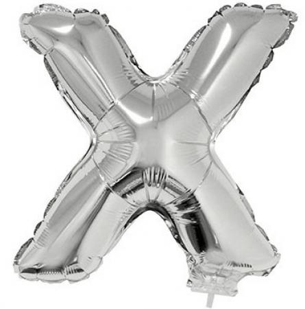 Folienballon Buchstabe X Silber 41cm