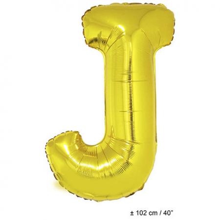 Folienballon Buchstabe J Gold 102cm Riesenballon