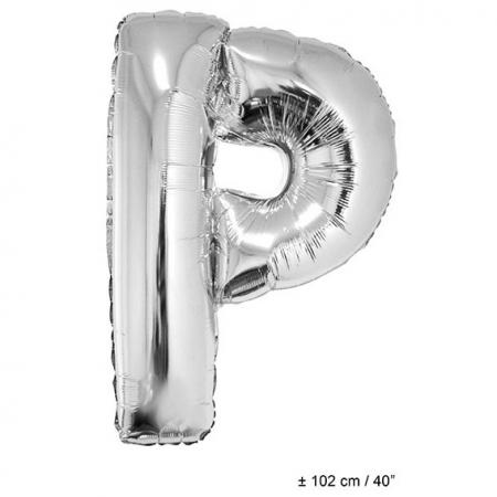 Folienballon Buchstabe P Silber 102cm Riesenballon