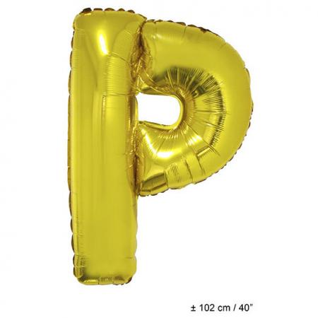 Folienballon Buchstabe P Gold 102cm Riesenballon