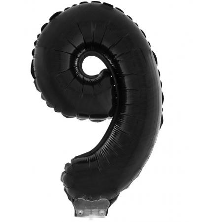Folienballon Zahlenballon Zahl 9 in Schwarz 41cm