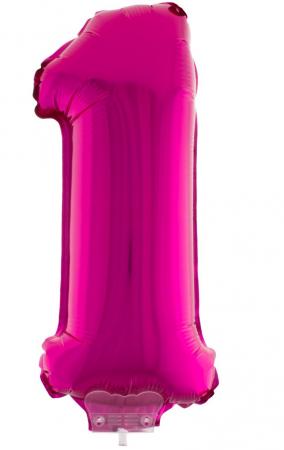 Folienballon Zahl - 1 - Pink 41cm