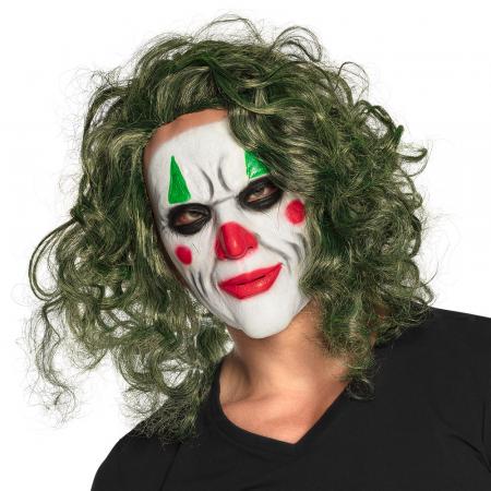 Latex Kopfmaske Joker Der Bösewicht mit Haar