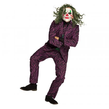 Latex Kopfmaske Joker Der Bösewicht mit Haar