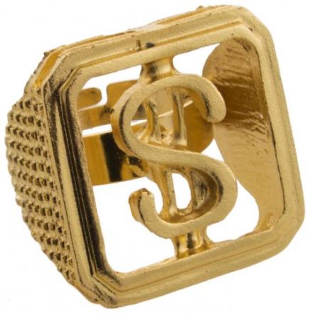 Goldener Siegelring mit Dollarzeichen