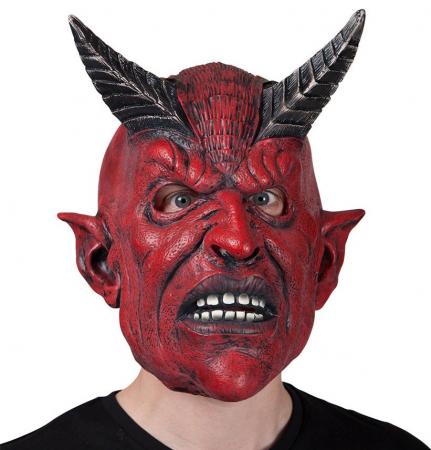 Teufel Vollkopfmaske aus Latex