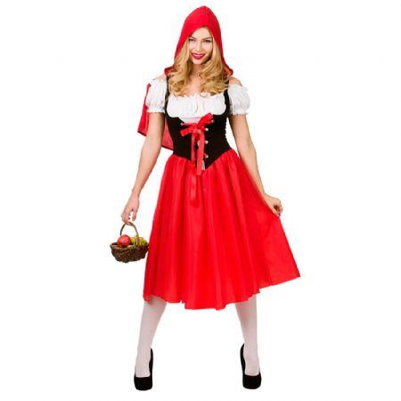Red Riding Hood Rotkäppchen Kostüm mit langem Kleid