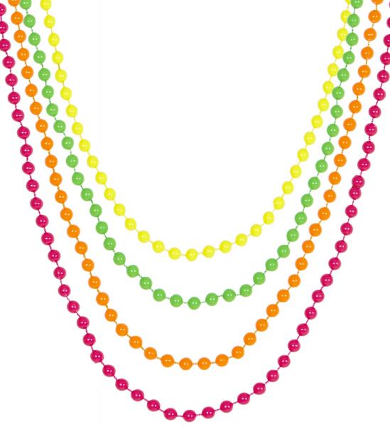 4 Neon Farbende Perlenketten als Set
