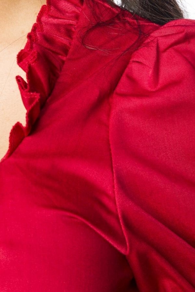 Dirndline stilechte Dirndl-Bluse mit Halbarm Rot
