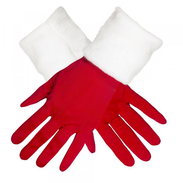 Deluxe Handschuhe Weihnachtsmann mit Plüsch