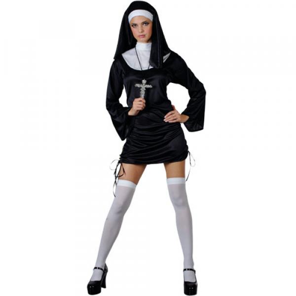 Sexy Nonne Klosterschwester mit kurzem Rock