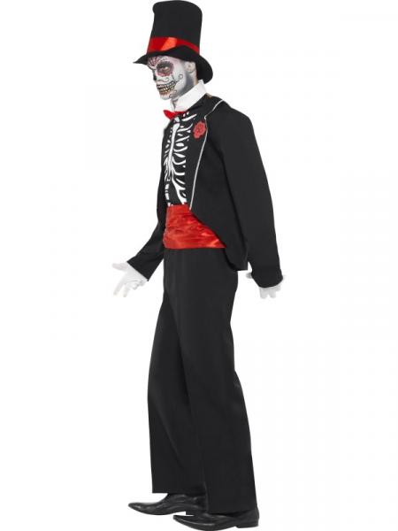 Skelett Gothic Bräutigam Halloween Kostüm schwarz-weiss