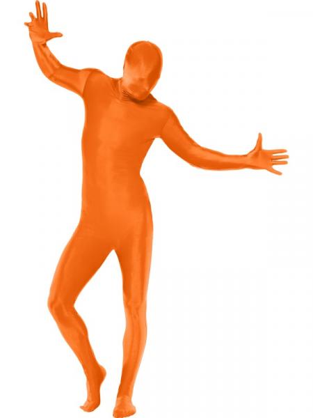 Morphsuit Orange mit Bauchtasche verdecktem Hosenschlitz