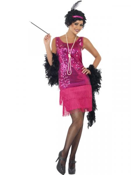 Funtime Flapper Kostüm mit Kleid, Kopfschmuck und Halskette