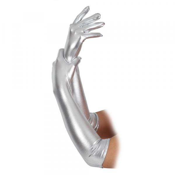 Lange Handschuhe 44cm in Silber
