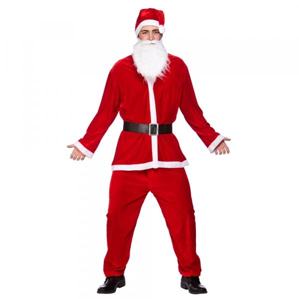 Velour Nikolaus Weihnachtsmann Kostüm