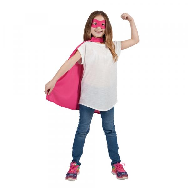 Kinder Super Helden Set mit Umhang und Maske in Pink