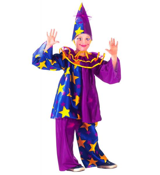 Star Kinder Clown Oberteil mit Kragen, Hose, Hut