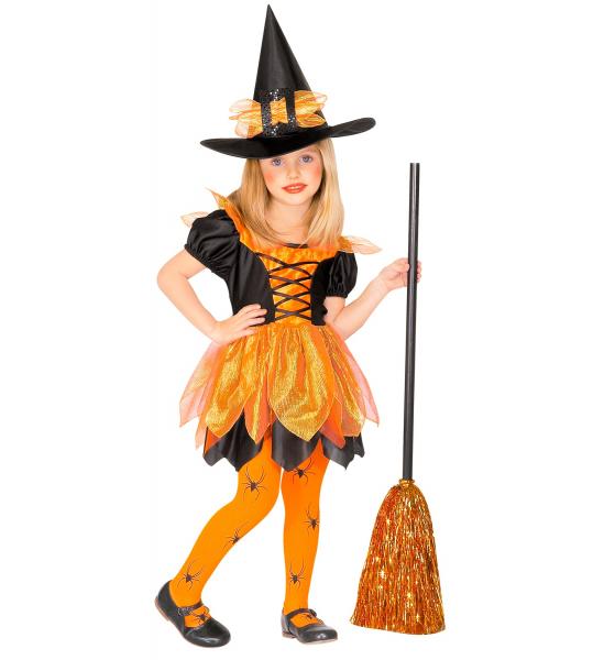 Kinderkostüm Hexe mit Kleid und Hut