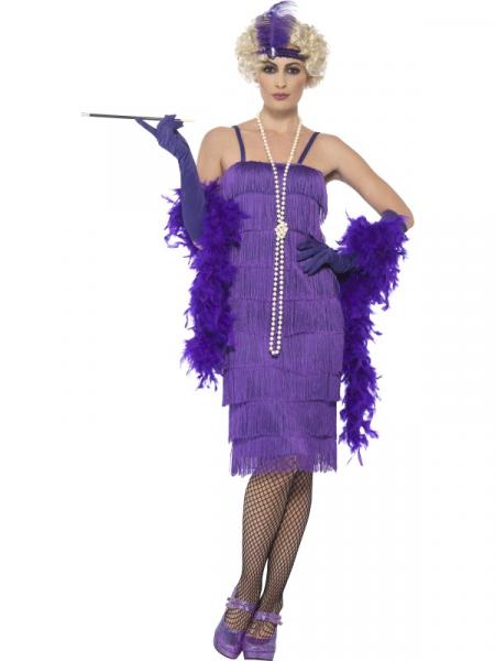 20er Jahre Carla Flapper Kostüm violett