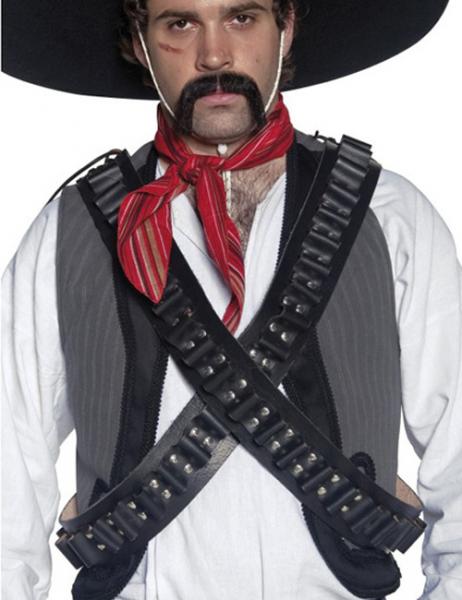 Cowboy Mexikaner Waffen Gurt schwarz 2 Stück