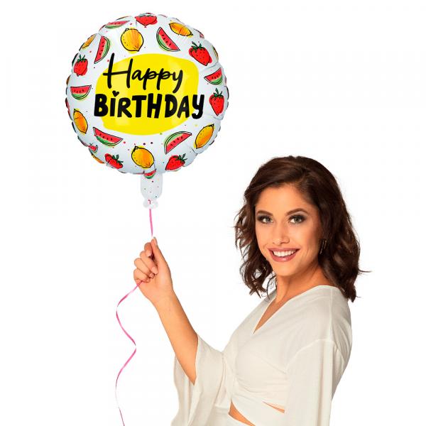 Folienballon Fruit 'Happy Birthday' zweiseitig (45 cm)