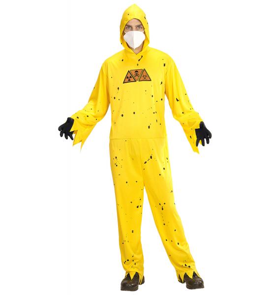 Toxic Hazard Kostüm mit Overall mit Kapuze, Handschuhe, Maske