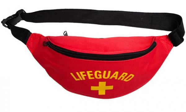 80er Bauchtasche Gürteltasche Rot Lifeguard Baywatch