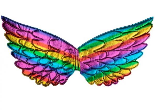 Regenbogen Metallic Flügel 45cm