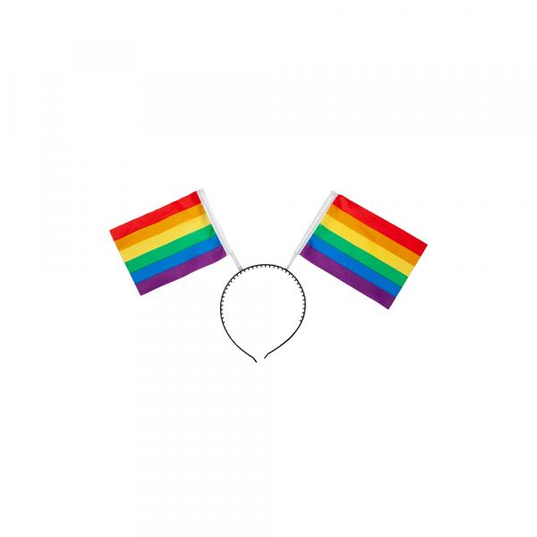 2 Regenbogen Flaggen am Haarreif