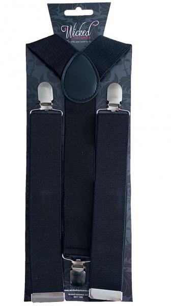 Extrabreite 3.5cm verstellbare Hosenträger mit Klammern in Schwarz
