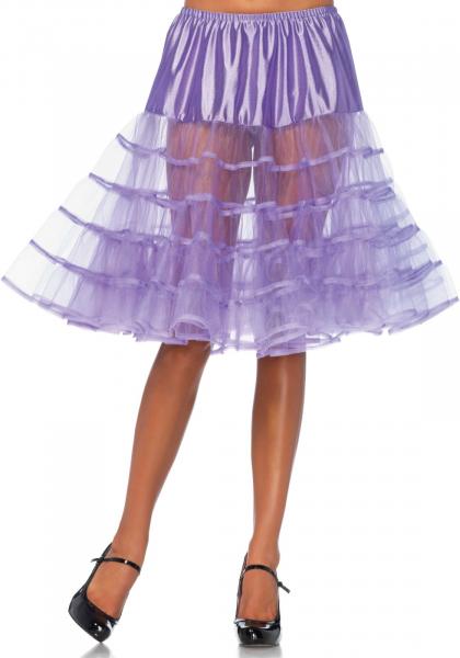 Langer Petticoat mit Seidenborte in Lavendel